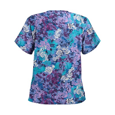 UA Romantic Scroll Royal Print Scrub Top
