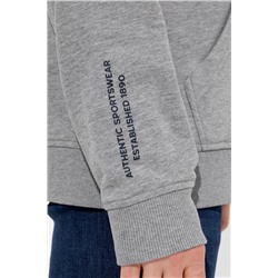 Erkek Gri Melanj Kapüşonlu Oversize Sweatshirt
