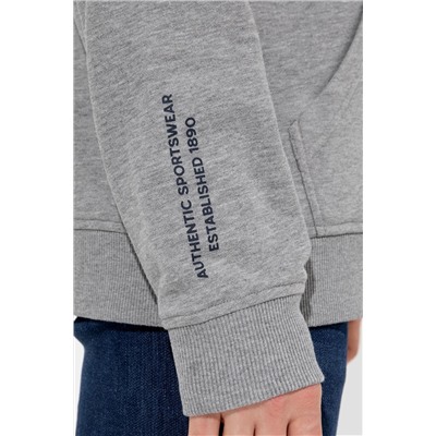 Erkek Gri Melanj Kapüşonlu Oversize Sweatshirt