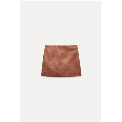 FAUX SUEDE SKORT
