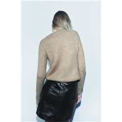 BEADED RHINESTONE KNIT CARDIGAN