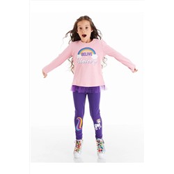 DenokidsColorfull Unicorn Kız Çocuk Tunik Tayt Takım