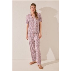 Pijama camisero Capri estampado rosa