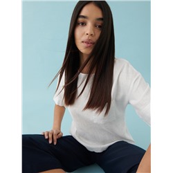 Bluse aus Leinenmischung