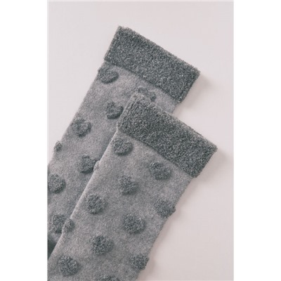 Calcetines largos rosa corazones relieve