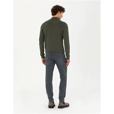 Haki Slim Fit Jean Pantolon
