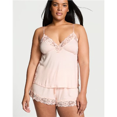 Victoria's Secret Ribbed Modal & Lace Cami Shorts Set