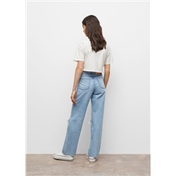 Jeans wideleg rotos decorativos