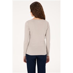 Kadın Taş Slim Bisiklet Yaka Basic Sweatshırt