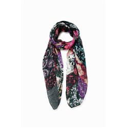 Foulard rectangular patch floral