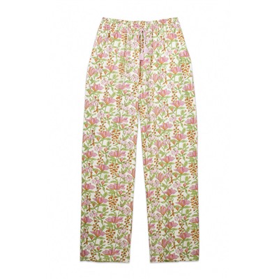 Pantalón largo 100% algodón flores
