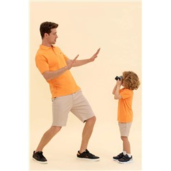 Erkek Turuncu Basic Polo Yaka Tişört