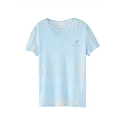 Camiseta de lino Celeste