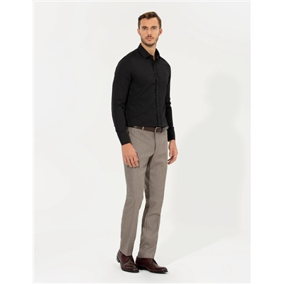 Siyah Slim Fit Oxford Gömlek