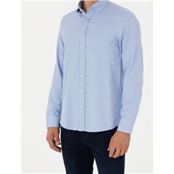 Açık Mavi Slim Fit Uzun Kollu Gömlek