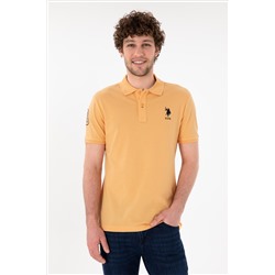 Erkek Slim Fit Polo Yaka Turuncu Basic Tişört