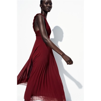 PLEATED MIDI DRESS