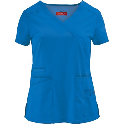 Orange Standard Scrubs Del Mar Mock Wrap Top
