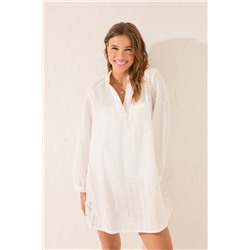 Vestido midi algodón bordado suizo blanco