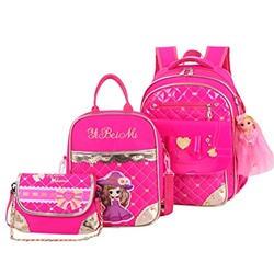 JiaYou Primary Girls Students Polyester School Backpack and Lunch Bag 2 Sets/3 Sets