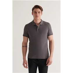 Antrasit %100 Pamuk Serin Tutan Polo Yaka T-Shirt