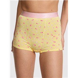Logo Cotton Shimmer High-Waist Boyshort Panty