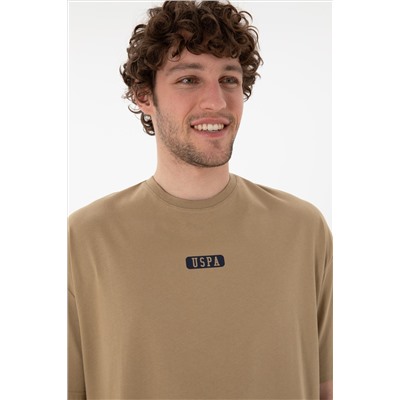 Erkek Oversize Fit Bisiklet Yaka Haki Tişört