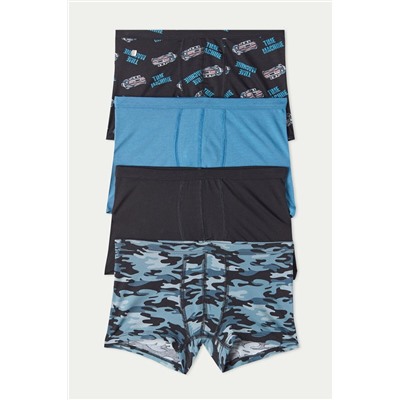 4er-Pack Boxershorts aus Baumwolle mit Muster-Print