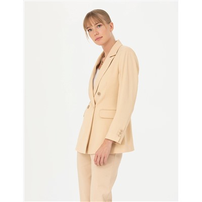 Bej Slim Fit Ceket