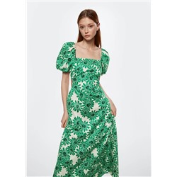 Vestido algodón flores -  Mujer | MANGO OUTLET España