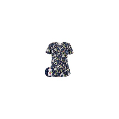UA Antarctic Christmas Navy Print Scrub Top