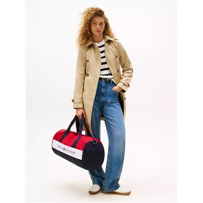 Tommy Logo Colorblock Canvas Duffle Bag