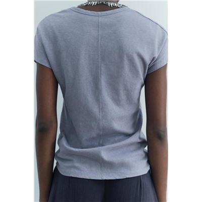 LINEN AND COTTON BLEND T-SHIRT