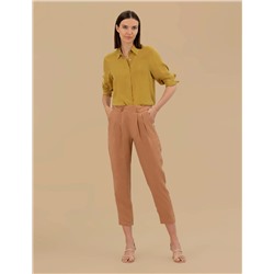 Kahverengi Havuç Fit Kumaş Pantolon