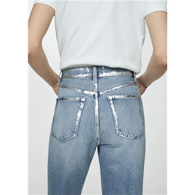 Jeans rectos detalles foil