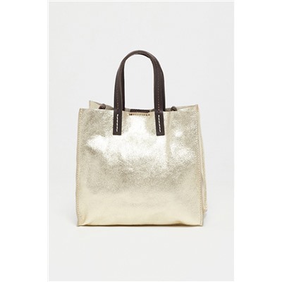 Bolso y neceser de piel Coti Dorado