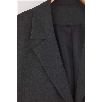 Antrasit Premium Oversize/Bol Kesim Astarlı Dokuma Blazer Ceket TBBAW26AG00007