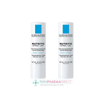 La Roche Posay Nutritic Lèvres Soin Transformation Lèvres Dessechées 2x4,7mlLot  × 2