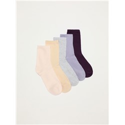 PACK OF 5 PAIRS OF LONG RIBBED SOCKS