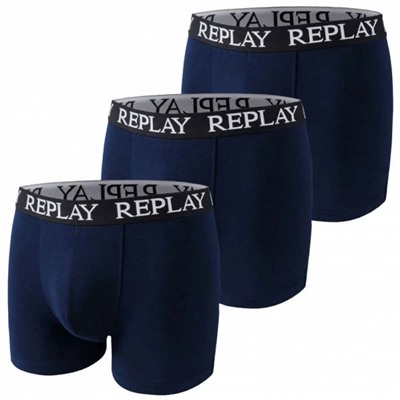 REPLAY Basic Cuff Logo Herren Boxershorts 3er-Pack