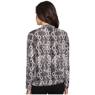 Snake Print Shirt with Keyhole Cut Out