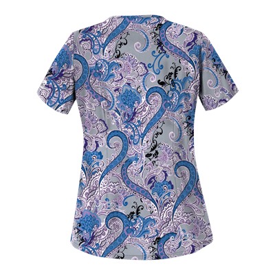 UA French Twist Silver Print Scrub Top