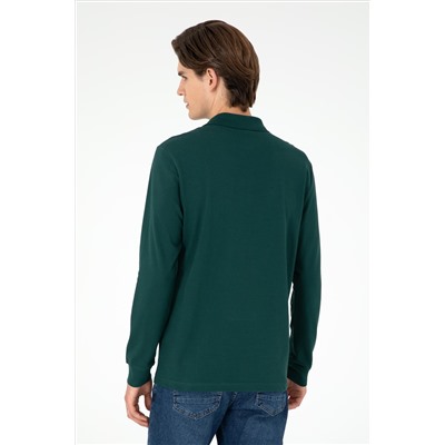 Erkek Koyu Yeşil Basic Sweatshirt