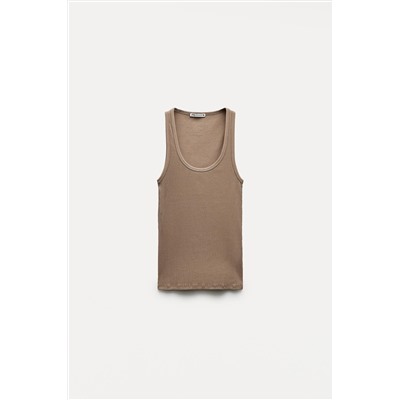 RIBBED COTTON TANK TOP