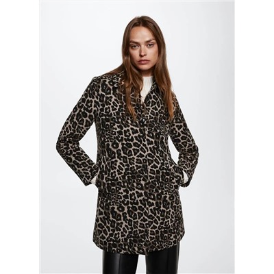 Abrigo estampado animal -  Mujer | MANGO OUTLET Melilla