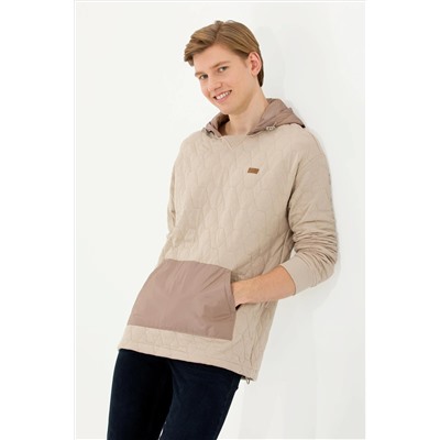 Erkek Taş Kapüşonlu Sweatshirt