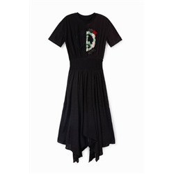 Vestido asimétrico efecto 2 piezas