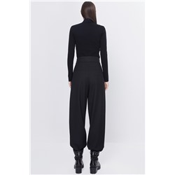 Pantalón carrot de tiro alto Negro