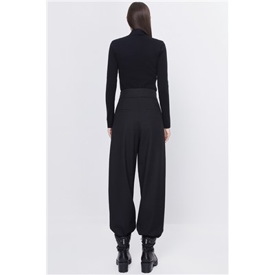 Pantalón carrot de tiro alto Negro