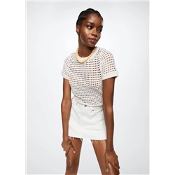 Minifalda vaquera bajo deshilachado -  Mujer | MANGO OUTLET Melilla